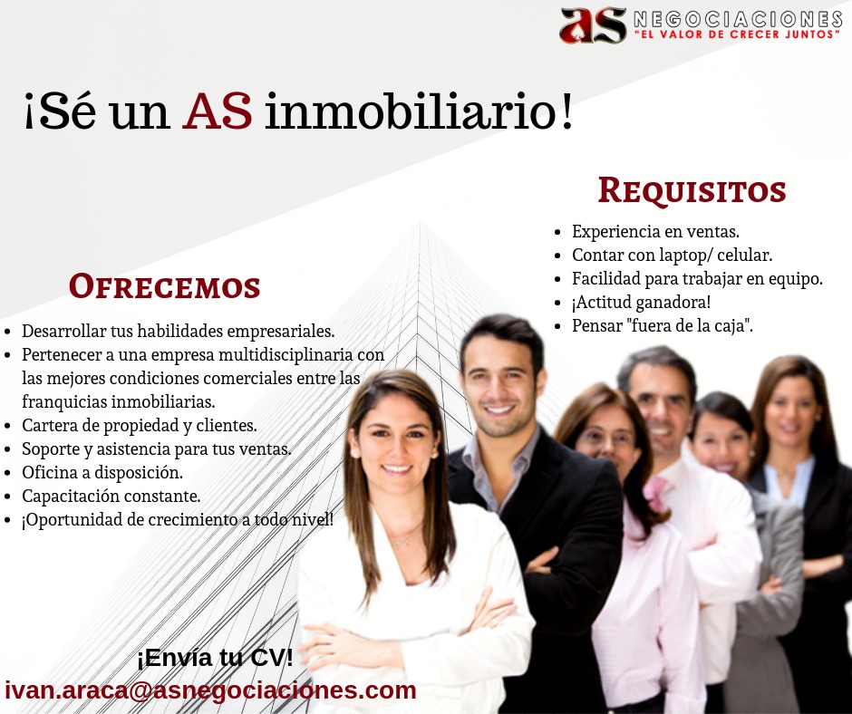 ¡Solicitamos agentes inmobiliarios freelance!