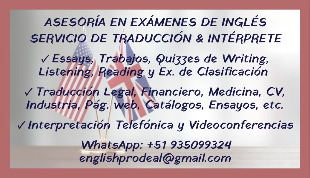 ASESORÍA EN EXÁMENES DE INGLÉS Y TRADUCCIÓN