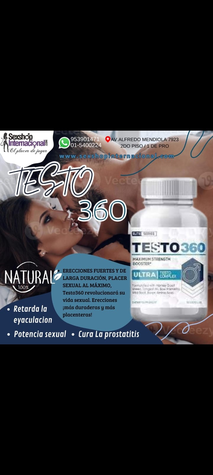 SEXSHOP TESTO360 - POTENCIADOR SEXUAL - PARA EL DESARROLLO VIRIL