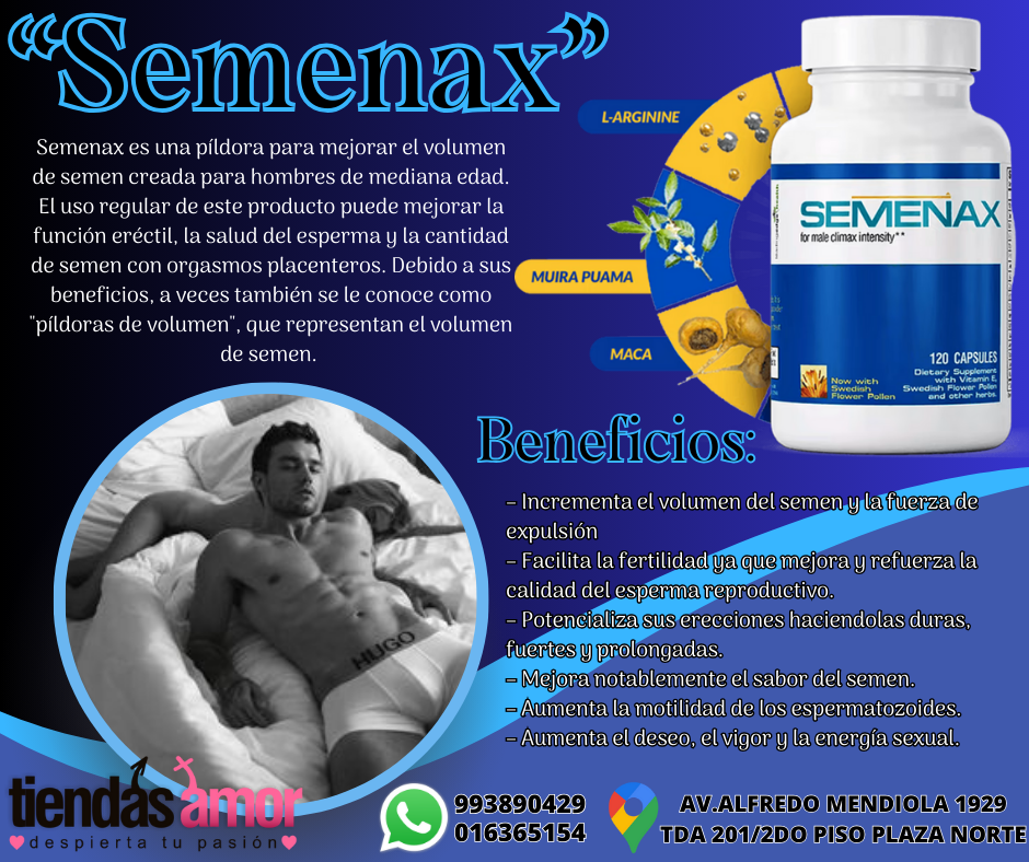 SEXSHOP SEMENAX AUMENTADOR DE SEMEN Y POTENCIADOR INTIMO