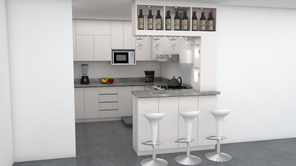 DISEÑO Y RENDER 3D PARA MUEBLES DE MELAMINE