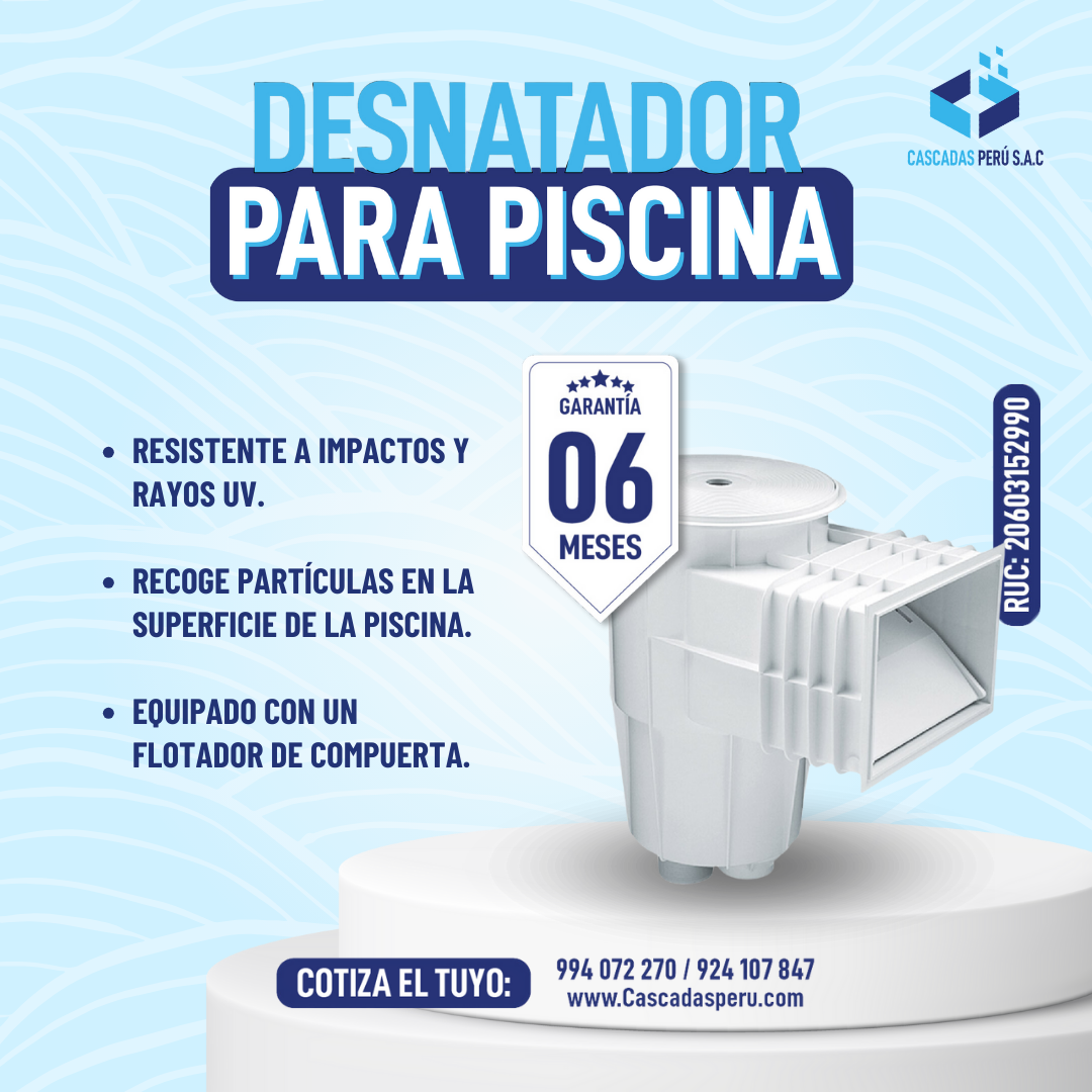 Bomba Sumergible - Filtro - Desnatador para piscina - Luz sumergible RGBw