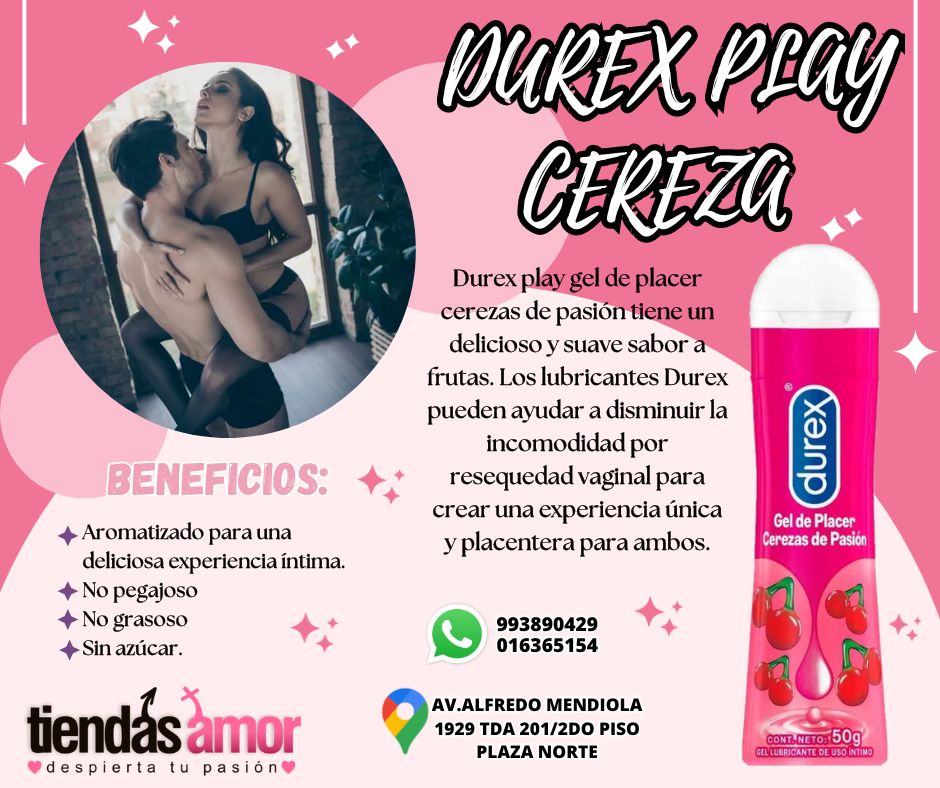 LUBRICANTES DUREX PLAY DE CEREZA PARA UN PLACER DE SABORES