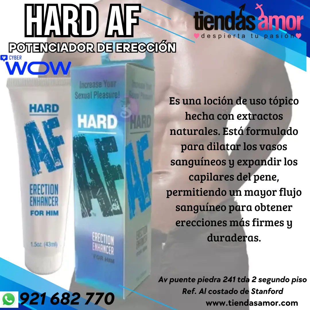 Potenciador Masculino Erección Duradera Más Placer Hard Af