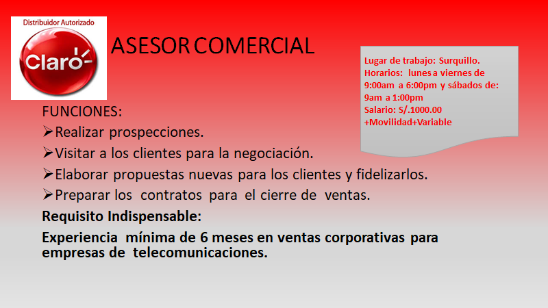 Asesor  Comercial